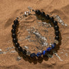 Evolvegem "Azure Abyss" Faceted Blue Tiger Eye Obsidian Bracelet