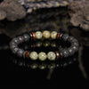 Evolvegem "Thalasso Syntax" Natural Serpentine Lava Stone Bracelet
