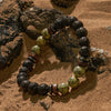 Evolvegem "Thalasso Syntax" Natural Serpentine Lava Stone Bracelet