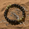 Evolvegem "Thalasso Syntax" Natural Serpentine Lava Stone Bracelet