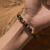 Evolvegem "Amber Gleam" Obsidian Tiger Eye Hematite Bracelet