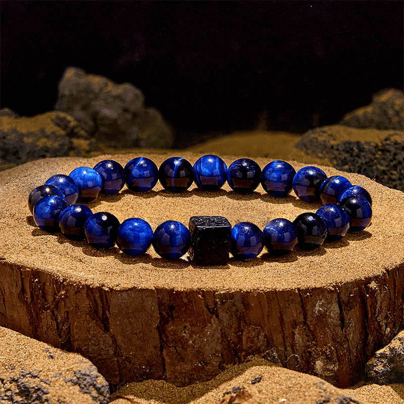 Evolvegem "Shadow Enigma" Cube Lava Stone Bracelet