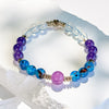 Evolvegem "Mystic Azure" Amethyst Clear Crystal Blue Beaded Bracelet