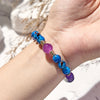 Evolvegem "Mystic Azure" Amethyst Clear Crystal Blue Beaded Bracelet