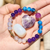Evolvegem "Mystic Azure" Amethyst Clear Crystal Blue Beaded Bracelet