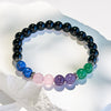 Evolvegem "Colorful Heart" Obsidian Lapis Lazuli Rose Quartz Beaded Bracelet