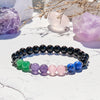 Evolvegem "Colorful Heart" Obsidian Lapis Lazuli Rose Quartz Beaded Bracelet