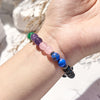 Evolvegem "Colorful Heart" Obsidian Lapis Lazuli Rose Quartz Beaded Bracelet