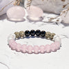 Evolvegem "Soulful Shield" Moonstone Obsidian Rose Quartz Beaded Bracelet