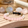 Evolvegem "Soulful Shield" Moonstone Obsidian Rose Quartz Beaded Bracelet