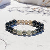 Evolvegem "Shadow Balance" Labradorite Obsidian Smoky Quartz Bracelet