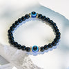 Evolvegem "Protective Aura" Natural Black Onyx Evil Eye Beaded Bracelet