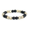 Evolvegem "Grounding Power" Electroplated Hematite with Black Onyx Bracelet