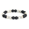 Evolvegem "Grounding Power" Electroplated Hematite with Black Onyx Bracelet