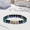 Evolvegem Black Onyx Hematite Labradorite Malachite Beaded Bracelet