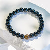 Evolvegem "Guardian Knight" Natural Obsidian Tiger Eye Beaded Bracelet