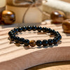 Evolvegem "Guardian Knight" Natural Obsidian Tiger Eye Beaded Bracelet