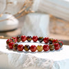 Evolvegem "Earth's Harmony Power" Tiger Eye Stone Red Jasper Bracelet