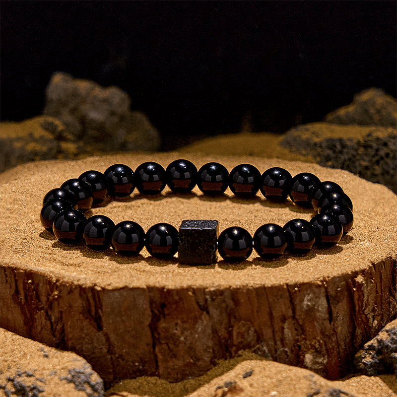 Evolvegem "Shadow Enigma" Cube Lava Stone Bracelet
