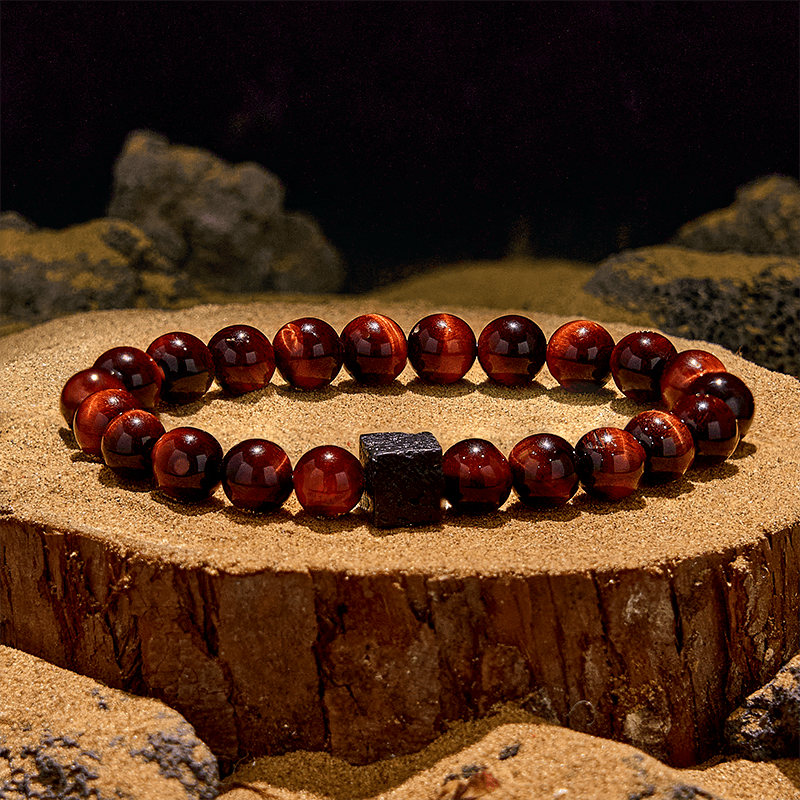 Evolvegem "Shadow Enigma" Cube Lava Stone Bracelet