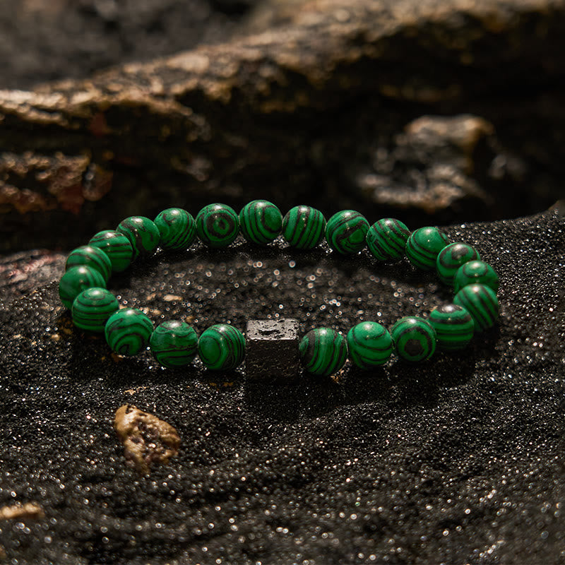 Evolvegem "Ironwood Requiem" Cube Lava Stone Gemstone Bracelet