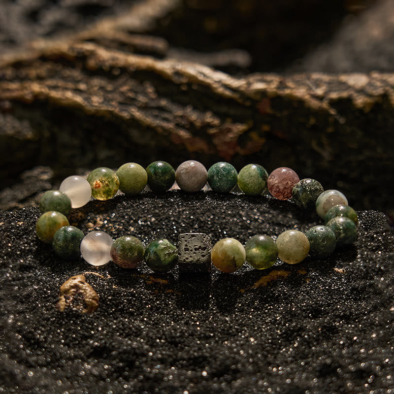 Evolvegem "Shadow Enigma" Cube Lava Stone Bracelet