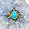 Evolvegem "Celestial Crown" Sapphire With Opal 3 - Piece Ring Set