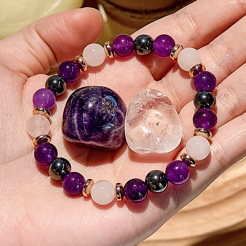 Evolvegem "Mystic Radiance" Amethyst Rose Quartz Hematite Bracelet