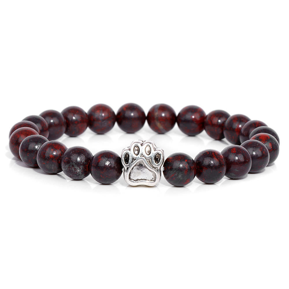 Evolvegem "Paw of Power" Natural Stone Dog Paw Charm Bracelet