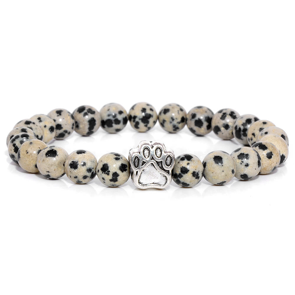 Evolvegem "Paw of Power" Natural Stone Dog Paw Charm Bracelet