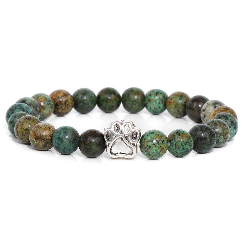 Evolvegem "Paw of Power" Natural Stone Dog Paw Charm Bracelet