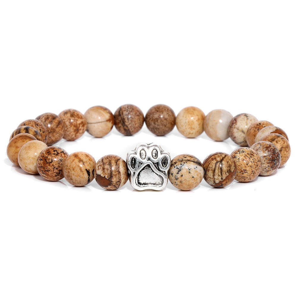 Evolvegem "Paw of Power" Natural Stone Dog Paw Charm Bracelet