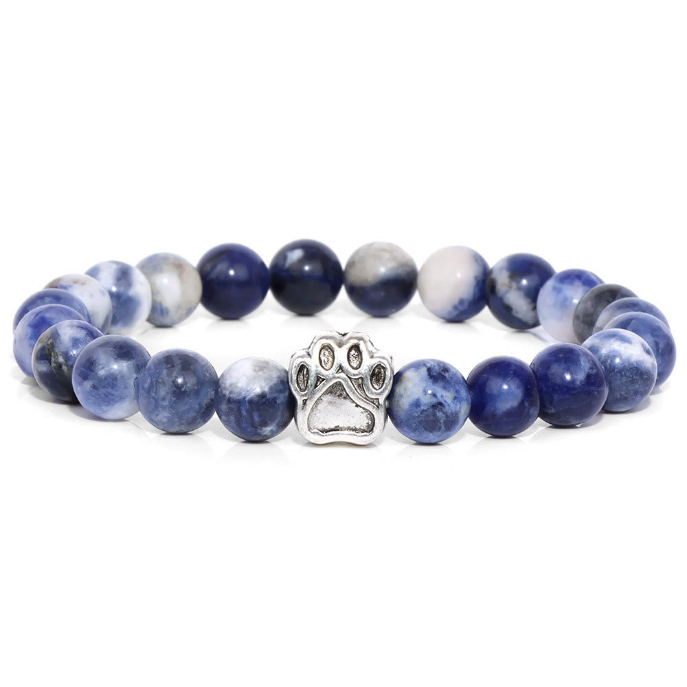 Evolvegem "Paw of Power" Natural Stone Dog Paw Charm Bracelet