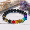 Evolvegem "Rainbow Blaze" Lava Stone Chakra Elephant Charm Bracelet