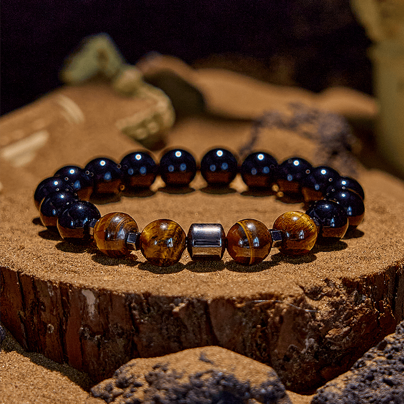 Evolvegem "Eclipse Ember" Hematite Tiger Eye Obsidian Bracelet