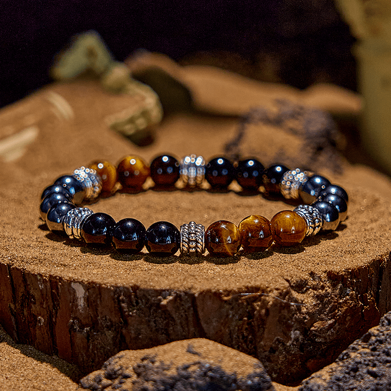 Evolvegem "Shadowflare" Hematite Tiger Eye Obsidian Bracelet