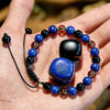 Evolvegem "Stellaris Nexus" Lapis Lazuli Obsidian Smoky Quartz Drawstring Bracelet