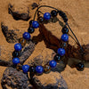 Evolvegem "Stellaris Nexus" Lapis Lazuli Obsidian Smoky Quartz Drawstring Bracelet