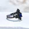 Evolvegem "Midnight Empress" 2Pcs Sapphire Ring Set