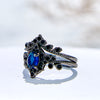 Evolvegem "Midnight Empress" 2Pcs Sapphire Ring Set