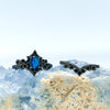 Evolvegem "Midnight Empress" 2Pcs Sapphire Ring Set