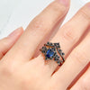 Evolvegem "Midnight Empress" 2Pcs Sapphire Ring Set