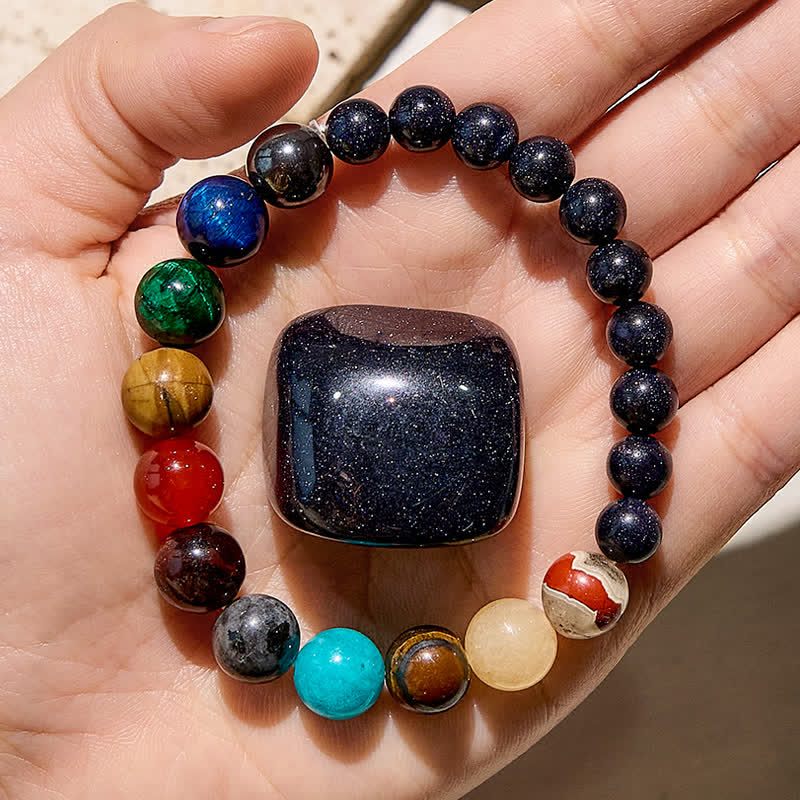 Evolvegem "Celestial Harmony" Cosmic Galaxy Chakra Stone Bracelet