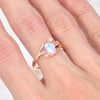 Evolvegem "Lunaris Florentia" Oval Cut Moonstone Floral Ring
