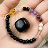 Evolvegem "Serendipity Sphere" Natural Gemstones Obsidian Bracelet