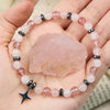 Evolvegem "Rosetta Starfall" Strawberry Quartz Rose Quartz Star Charm Bracelet