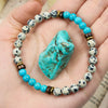 Evolvegem "Stellar Drizzle" Dalmatian Jasper Turquoise Bracelet