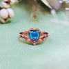 Evolvegem "Heart Azure" Blue Topaz Crown Shape Ring