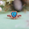 Evolvegem "Heart Azure" Blue Topaz Crown Shape Ring