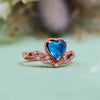Evolvegem "Heart Azure" Blue Topaz Crown Shape Ring